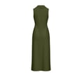 thumbnail image 5 of APEXFWDT Summer Casual Maxi Dress for Women V Neck Sleeveless Long Sundress Beach Vacation Dresses with Pockets,L,Army Green, 5 of 6