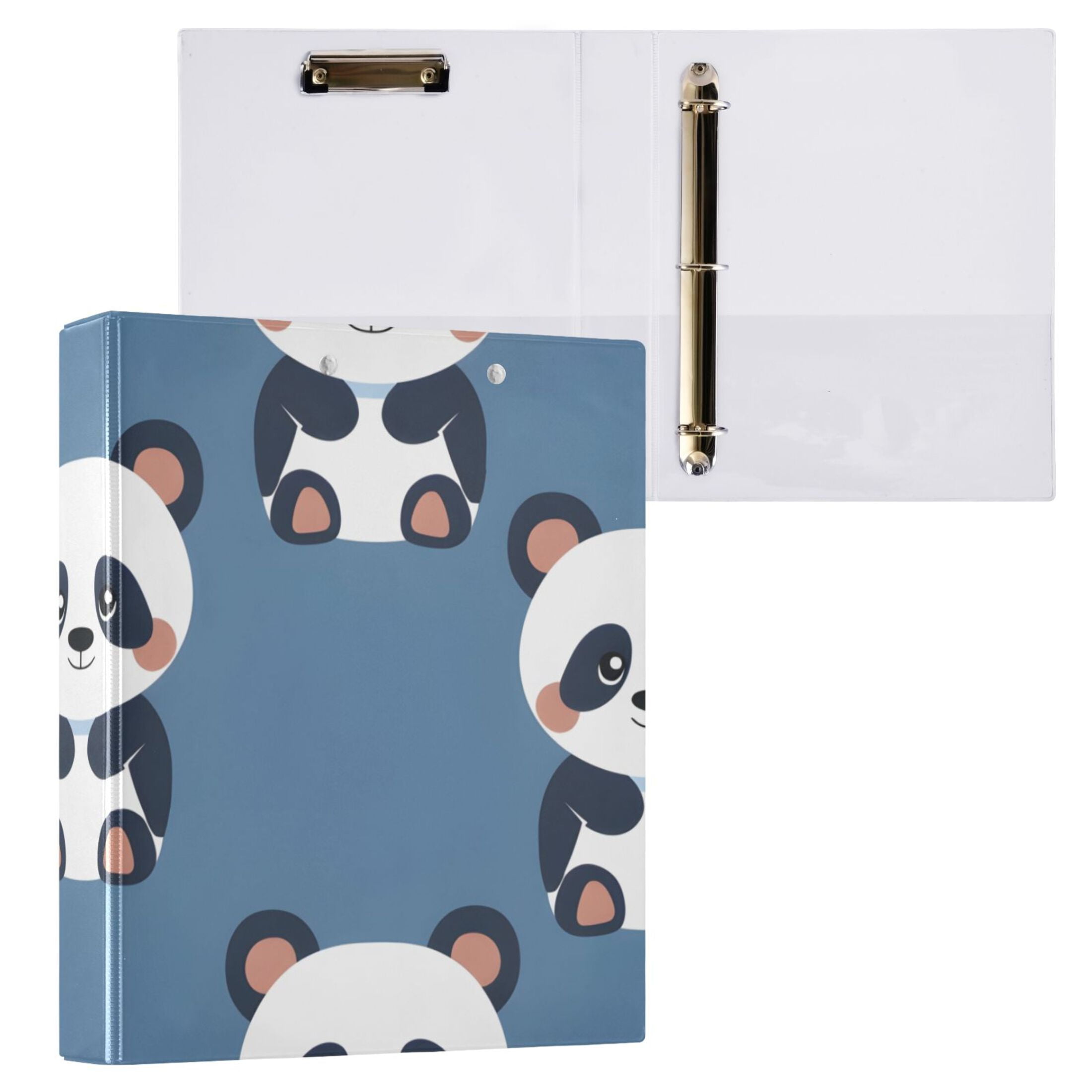 Cute Panda Hardcover 3 Ring Binder 1.5 inch Round Rings with