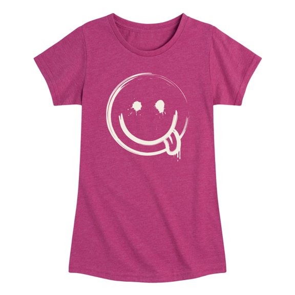 Instant Message - Splatter Face Fitted Short Sleeve Graphic T-Shirt
