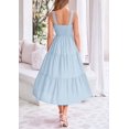 thumbnail image 2 of Vestido PRETTYGARDEN para mujer, midi, fruncido, de verano, azul claro, 2 of 9