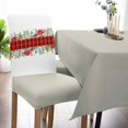 thumbnail image 2 of Chair Covers for Dining Room Set of 6,Christmas Red Poinsettia Floral Berry Plaid Stretch Seat Protector Removable Washable Chairs Slipcovers for Kitchen Banquet Wedding Hotel,Green Leaf on White, 2 of 6