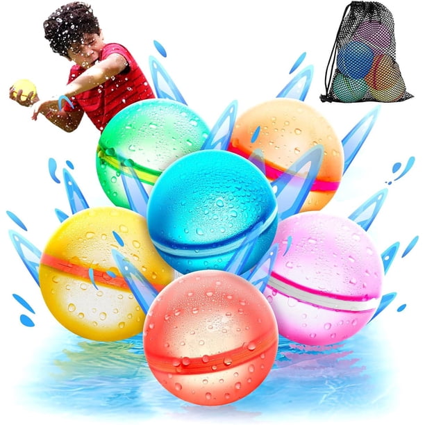 ZHAOCHENG Globos de agua magnéticos reutilizables de recarga rápida para actividades al aire libre infantiles, juguetes de baño para piscina y playa sin látex, bomba de agua autosellante de llenado rá