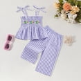 thumbnail image 2 of TAmten Infant Baby Toddler Girls Clothes Solid Color Sleeveless Camisole Linen Pants Set Baby Summer Outfits(Purple,2-3 Years), 2 of 4
