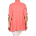 thumbnail image 4 of Women's Plus Size Short Sleeves Draped Open Front Solid Cardigan, 4 of 6