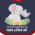 thumbnail image 4 of Inktastic I'll Never Forget That My Papa Loves Me with Cute Elephants Boys or Girls Baby Bib, 4 of 4