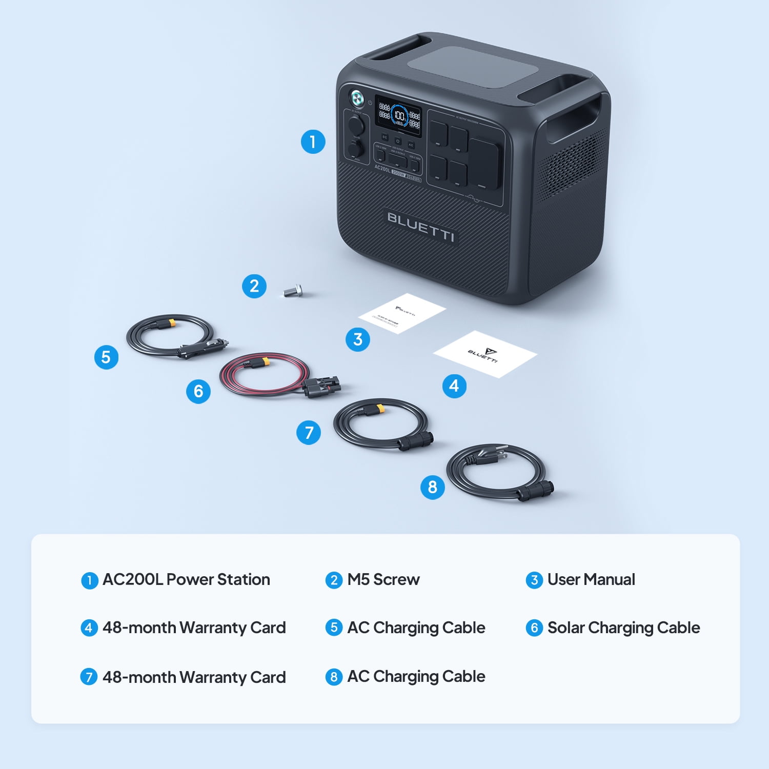 Restored BLUETTI Portable Power Station AC200L and B300 External Battery Modules, Expand to 5120Wh LiFePO4 Battery Backup w/ 4 2400W AC Outlets, Solar Generator for Home Backup, Blackout, RV Trip (Refurbished)