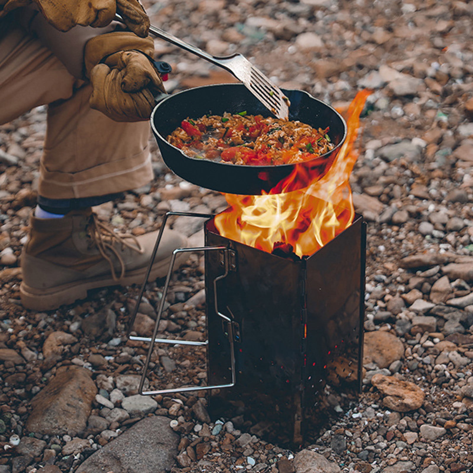 SuoKom Wood Burning Folding Camp Stove Stainless Steel Foldable Grill  Survival Easy To Carry Small Portable Backpacking For Hiking Camping And BBQ  For Grilling Camping Accessories On Clearance | Walmart Canada