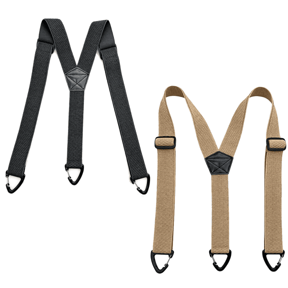 2-Pack Suspenders For Men, Strong Elastic Polyester Adjustable Clip-On Braces With Durable Metal Clips, For Suit, Business, Wedding, And Casual Wear.