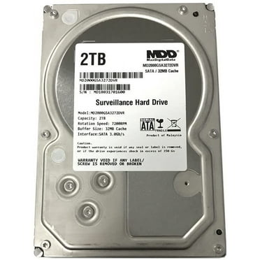 MaxDigitalData 2TB 32MB Cache 7200PM SATA 3.0Gb/s 3.5" Internal Surveillance CCTV DVR Hard Drive (MD2000GSA3272DVR) - w/ 2 Year Warranty