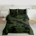 thumbnail image 2 of jejeloiu Green Camo Camouflage Twin Comforter Sets,Farmhouse Rustic Bedding Set For Teens Kids Reversible 2-Piece, 2 of 8