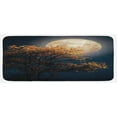 thumbnail image 1 of Moon Kitchen Mat, Retro Tree with Blooming Yellow Flowers Elements from Milky Way Galaxy, Plush Decorative Kitchen Mat with Non Slip Backing, 47" X 19", Dark Blue Orange, by Ambesonne, 1 of 1