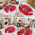 thumbnail image 6 of Lipprint Texture Washable Area Rugs 4'x6', Love Letter Texture Retro Low Pile Throw Living Room Rug Non-Slip Sturdy Edge Binding Carpet for Indoor Entryway Bedside Kitchen, 6 of 9