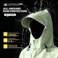 thumbnail image 2 of Women’s Long Length Heavy Duty Rain Coat Hooded Waterproof Raincoat for Outdoor Use, Wind Resistant Full Length Rain Jacket Loose Fit Adults Poncho Green, 2 of 7