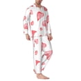 thumbnail image 2 of Lsque Pink Hearts Pattern Long Sleeve Pajama Set for Men - Soft 2-Piece Sleepwear and Loungewear Set with Pockets, Comfy Nightwear-Medium, 2 of 7