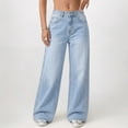 thumbnail image 4 of Xdegoge Studded Jeans for Women High Waisted Wide Leg Denim Pants with Rhinestone Side Details Relaxed Fit Casual Streetwear Y2K Festival Bottoms, 4 of 8