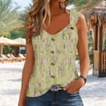thumbnail image 4 of Hvot&aat Summer Tank Tops for Women V Neck Sleeveless O Ring Shoulder Blouses Loose Fit Button Up Printed Shirts, 4 of 5