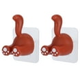 thumbnail image 2 of 2 Pcs Animal Tail Hook PunchFree Animal Tail Sucker Hook for Matte Glass Ceramic Tiles Marble Metal(Red ), 2 of 9
