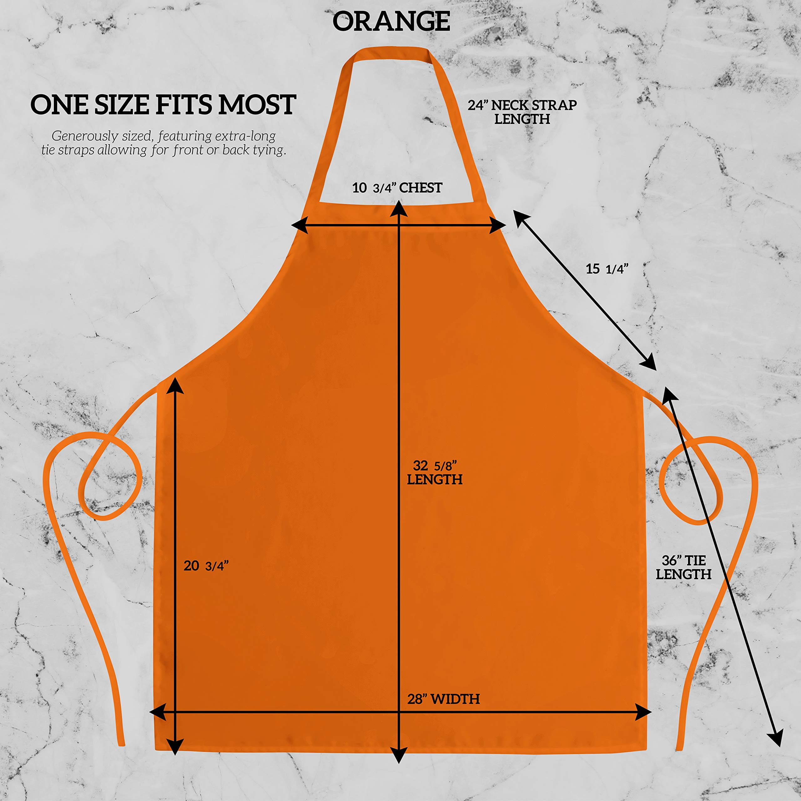 12 Pack Professional Chef Apron - Grilling Aprons For Men  Waterproof Cooking Bbq Work Or Restaurant Use Kitchen Women Orange No Pockets