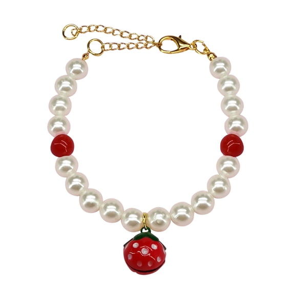 Pearl Pet Collar Elegant Shimmering Pendant Necklace for Small Dogs and Cats with Adjustable Secure Closure Design
