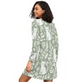 thumbnail image 2 of FORMRS Womens Long Sleeve Nightgowns Crew Neck Sleep Shirt Soft Pajamas Sizes S-3XL, Green Floral Cat Pattern, 2 of 8