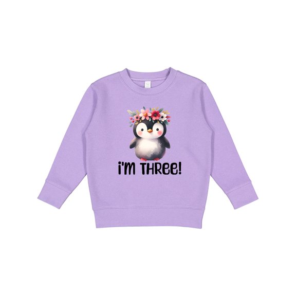 Inktastic 3rd Birthday Penguin 3 Year Old Girl Toddler Sweatshirt
