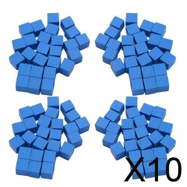 BELOVING 10x100Pcs Wooden Blocks Math Learning Toy Wood Toy for Boy Girl Kids Blue