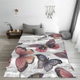 thumbnail image 5 of Honeii Vintage Butterflies Print Fleece Blanket - Throw Blanket for Bed, Sofa, Couch, Camping, and Travel , Microplush Ultra Soft Warm Blanket-80"x60", 5 of 7