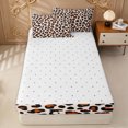 thumbnail image 4 of Erosebridal Cream Leopard Animal Print Zipper Queen Comforter Set with Fitted Sheet and 2 Pillowcases for Girls, Fashion Polkadot Zipper Bedding Set, Reversible, 4-Piece, 4 of 7