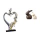 thumbnail image 1 of Estatua de pareja, figura de cerámica, adorno artístico de resina para pareja besándose, escultura abstracta única, adecuada para regalar, decoración, 1 of 8