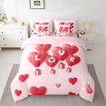 thumbnail image 2 of Manfei Romantic Love Balloon 7pcs Bedding Comforter Set,Western Valentine'S Day Queen Bedding Sets,Pink Red Queen Sheet Sets For Girls,Microfiber Bedroom Decor Reversible, 2 of 8