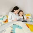 thumbnail image 4 of Homewish Cute Dinosaur Bedding Comforter Set 7pcs for Kids, Funny Jungle Animal King Bedding Sets, Chic Wheat Polkadots Reversible Bed Sheets, Ultra Soft Bedroom Decor, 4 of 7