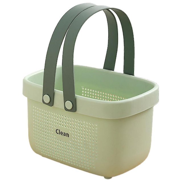 Small Cesta de almacenamiento de plástico portátil para ducha, organizador de baño con asa