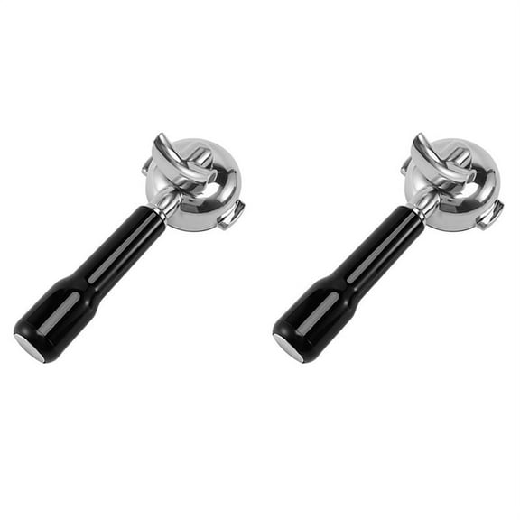 2X 58MM Stainless Steel Coffee Machine Portafilter Holder Portafilter for / Expobar Double Mouth/ E61/ FAEMA,2 x Coffee Portafilter,Black & Silver