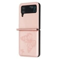 thumbnail image 3 of TECH CIRCLE Galaxy Z Flip 3 Case, Luxury Embossed Butterfly PU Leather Shockproof Full Body Protection Kickstand Flip Folio Shockproof TPU Phone Cover for Samsung Galaxy Z Flip 3 6.7", Pink, 3 of 8