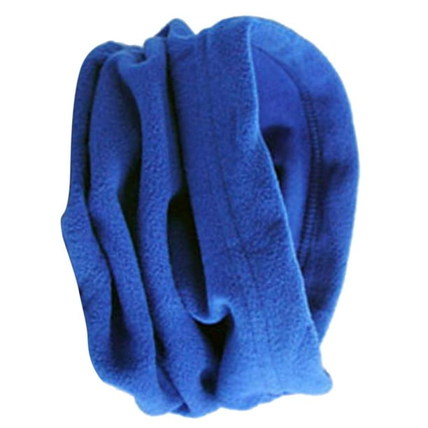 Bufanda unisex de invierno de forro polar para el cuello, bandana facial, mascarilla, braga de cuello circular cálida Azul real