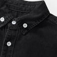 thumbnail image 5 of Fznquz Button Down Mens Button Up Shirt Denim Black Casual Shacket Pocket Long Sleeve Men's Fashion, 5 of 6