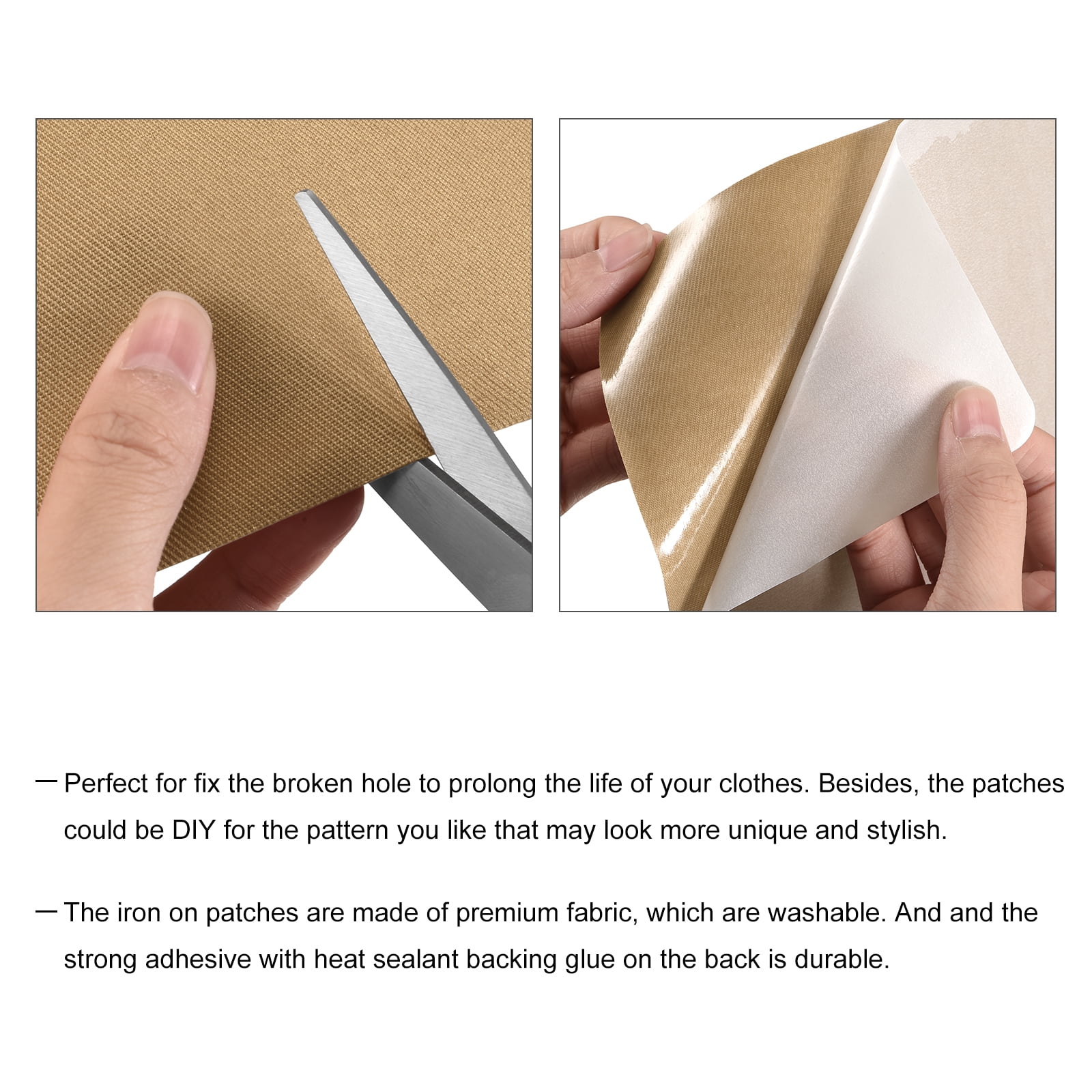 Unique Bargains Fabric Iron on Patches for Bag Hole Repairing and Decoration Khaki