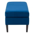 thumbnail image 2 of Pouf de rangement en velours Perry, bleu, 2 of 9