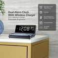 thumbnail image 4 of Supersonic Dual Alarm Clock 2-in-1 Wireless Charger SC-6025QI Temperature Display, 4 of 5