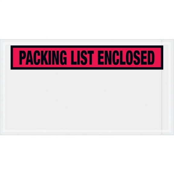 Panel Face Red "Packing List Enclosed" Envelopes 5 1/2" X 10" (1000 Case)