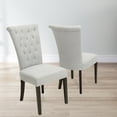 thumbnail image 1 of Modern Tufted Dining Room Chairs Set of 2, Upholstered Fabric Kitchen Chairs with Solid Wood Legs, Elegant Addition to Dining Room or Living Room, Light Grey, 1 of 5