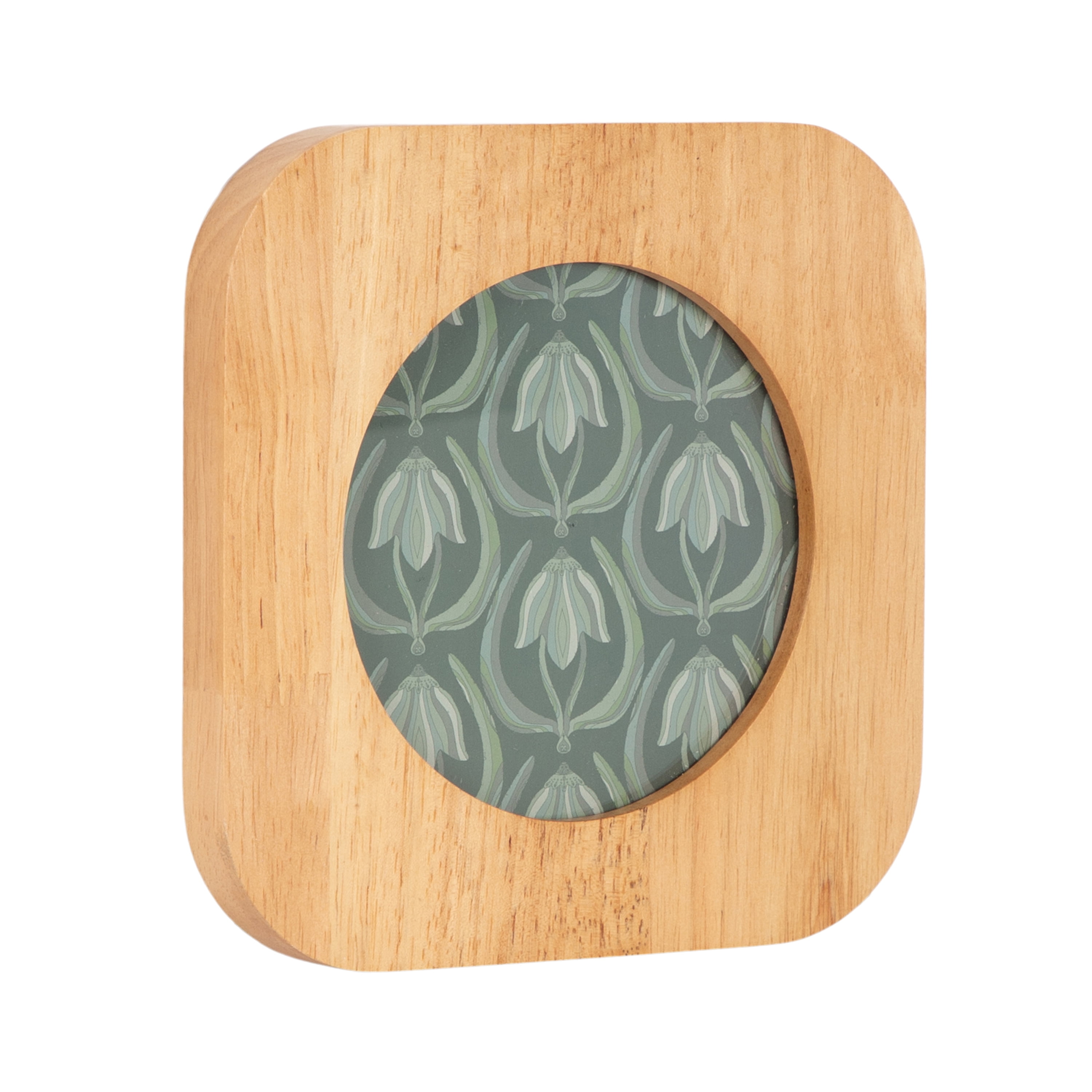 DesignOvation – 5x5 Picture Frame – Rounded Hazelnut Tabletop Photo Frame