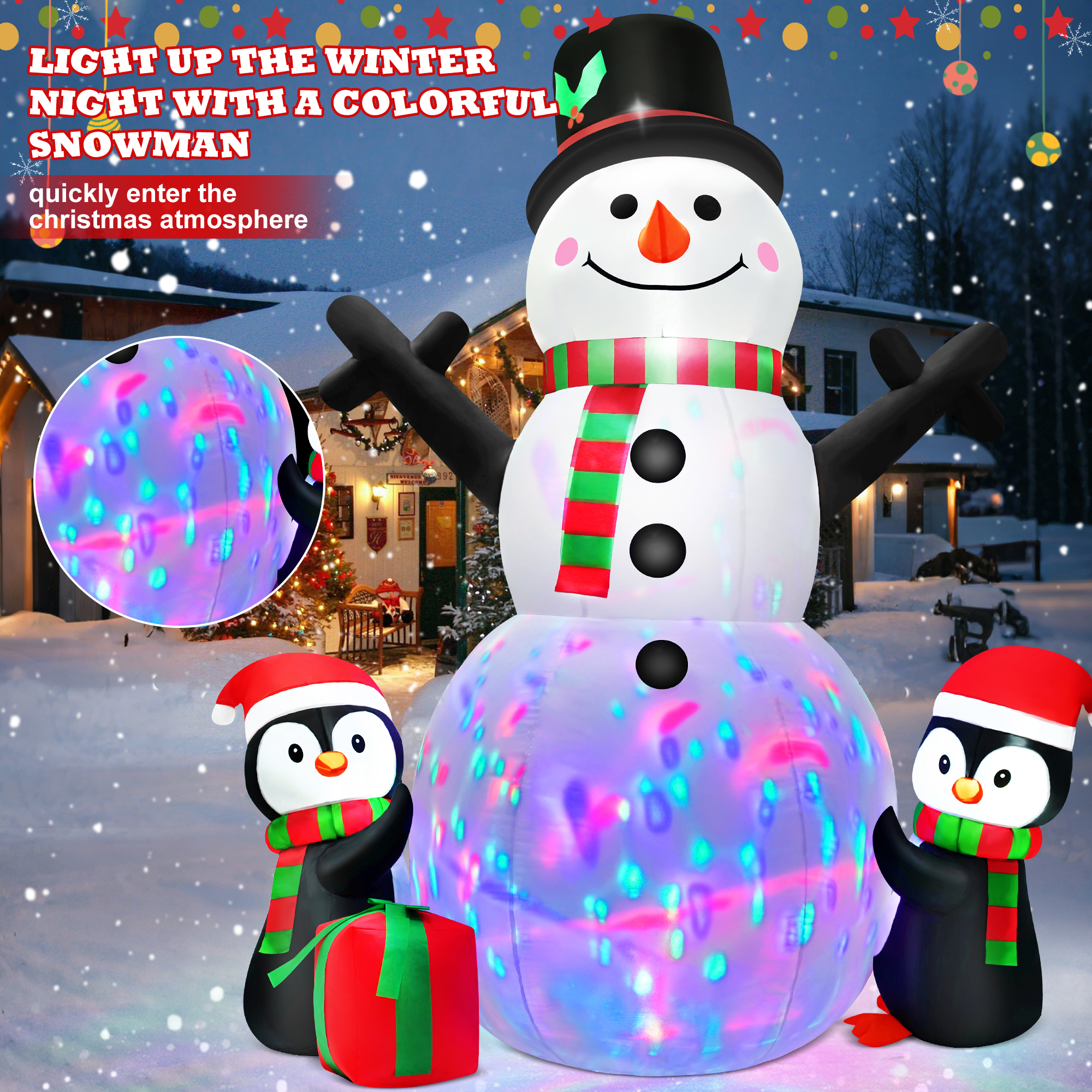 Yexmas 6ft Christmas Snowman Inflatable Yard Decoration photo 8