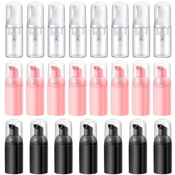 Botellas con bomba de espuma Funtery, 30 ml, 1 oz, jabón de viaje de plástico, 24 unidades