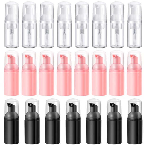 Botellas con bomba de espuma Funtery, 30 ml, 1 oz, jabón de viaje de plástico, 24 unidades