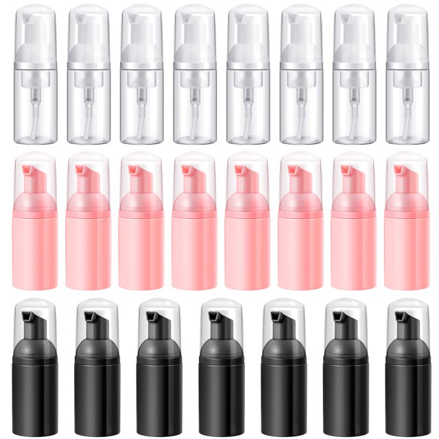 Botellas con bomba de espuma Funtery, 30 ml, 1 oz, jabón de viaje de plástico, 24 unidades