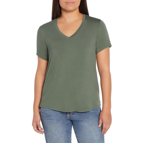 GAP Women's Favorite V-Neck Tee T-Shirt, Endive Green, X-Small