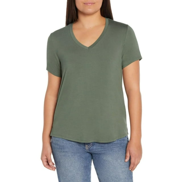 Remera Favorita de Cuello en V para Mujer GAP Verde Endivia XL