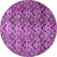 thumbnail image 1 of Ahgly Company Indoor Round Abstract Purple Modern Area Rugs, 3' Round, 1 of 4