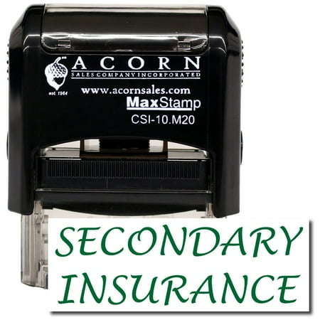 Self-Inking Secondary Insurance Stamp with Green Ink